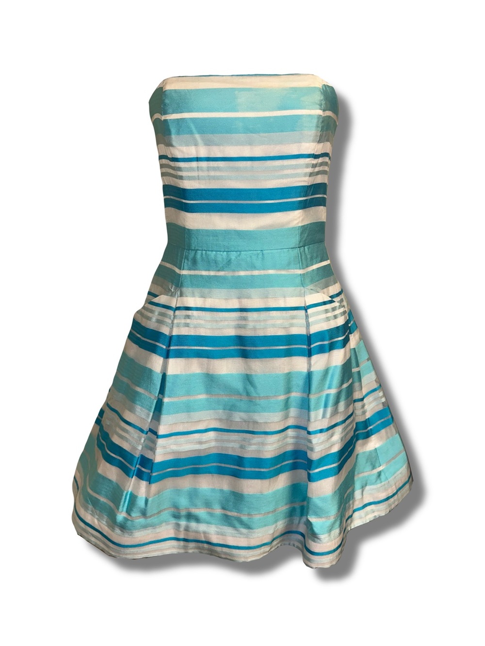 Lilly Pulitzer Turquoise Wrapping Stripe Blossom Dress